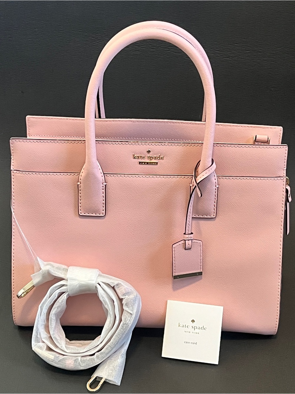 Kate Spade Cameron Medium Satchel Blush Pink Saffiano Leather NWOT Crossbody